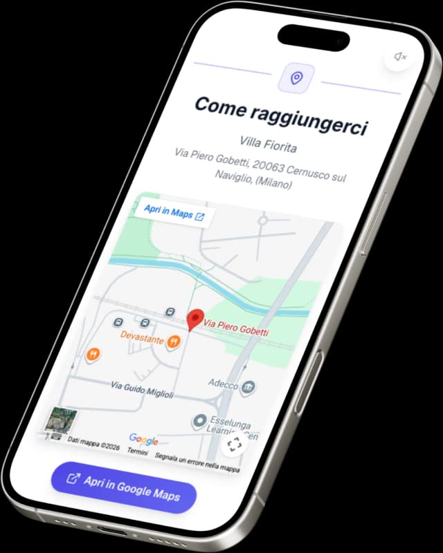 Mappa Google Maps integrata nell'invito